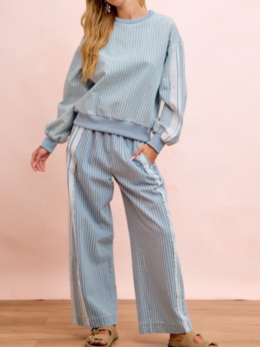Bibi Pinstriped Denim Jeans